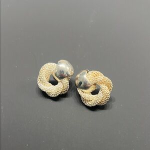 Elegant Gold and Silver Knot Earrings